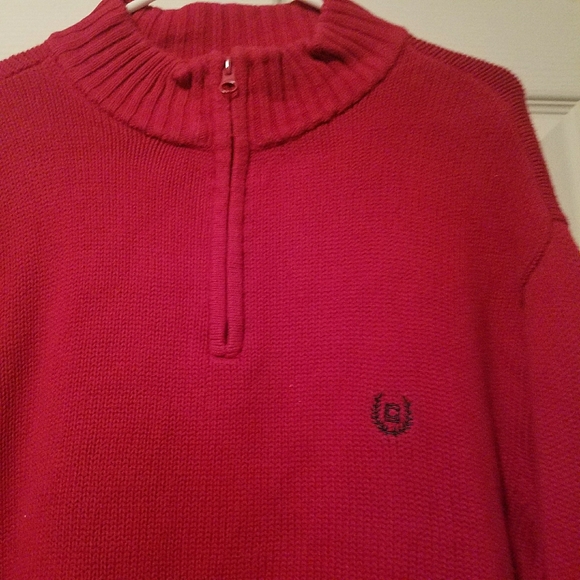 Chaps XL red quarter zip mens sweater - Picture 2 of 3